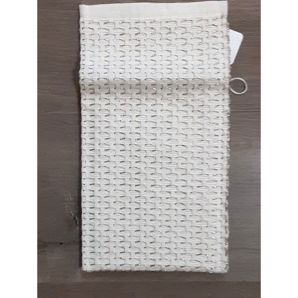 New handcrafted woven clutch shoulder bag woven ivory silver metallic 8"X6" - Picture 4 of 4